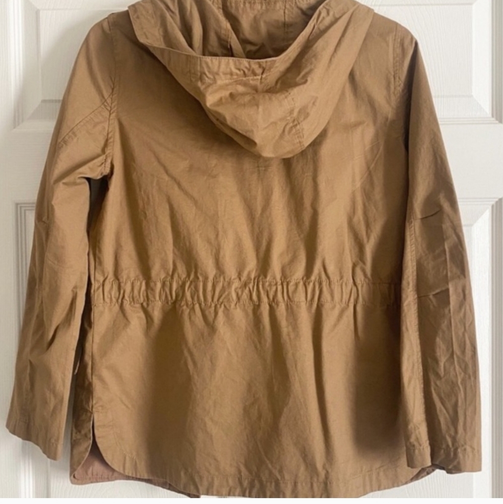 Y2K Vtg Charlotte Russe M Cargo Jacket Tan Packable fill Zip Hooded streetware